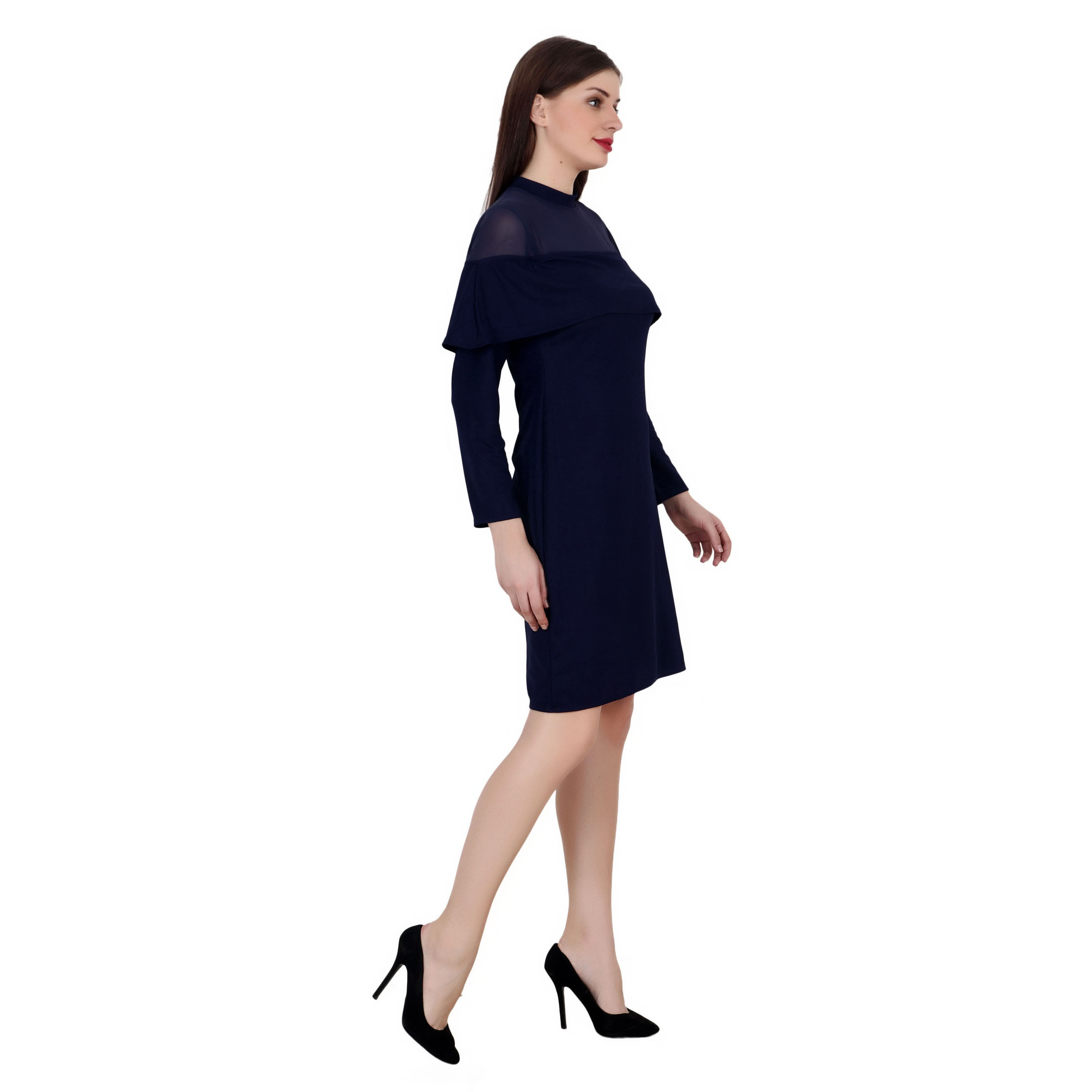 NAVY BLUE MIDI FULL SLEEVE BODYCON